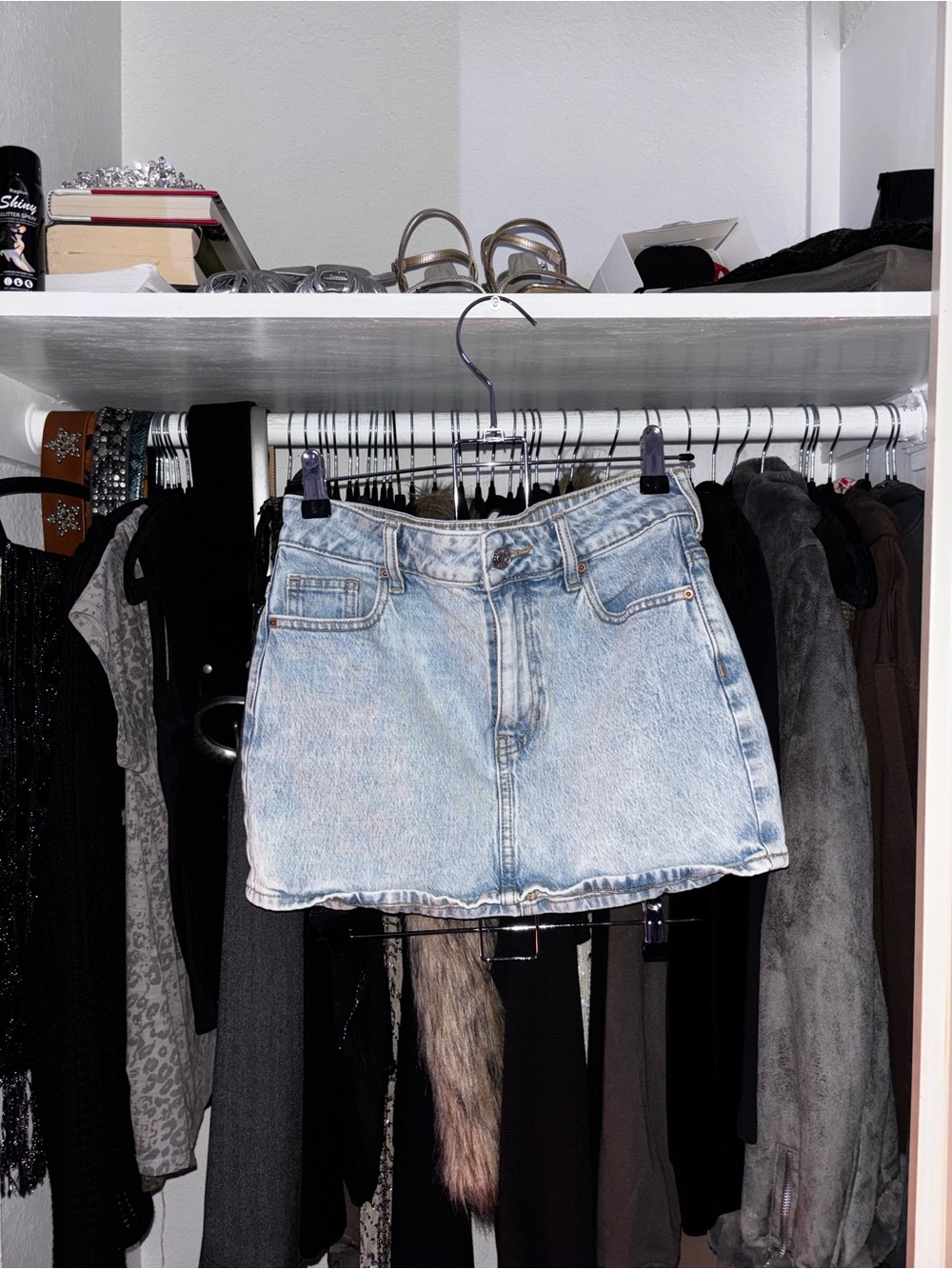 PacSun Light Wash Denim Mini Skirt